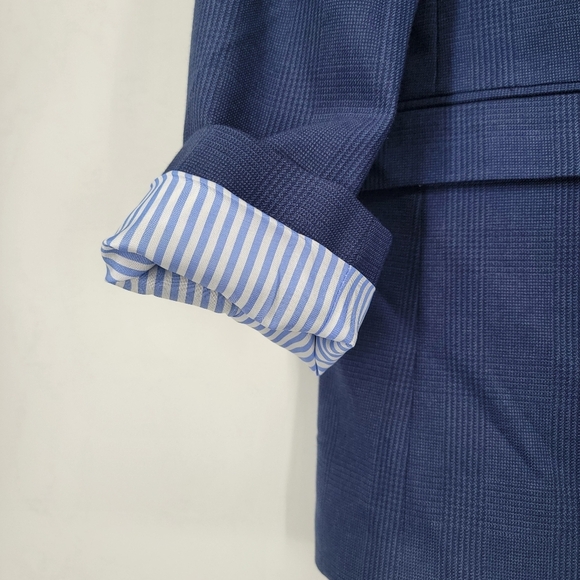 Tommy Hilfiger Navy Blue Blazer Mens 42L Vintage Plaid Preppy Sports Jacket - Picture 8 of 16